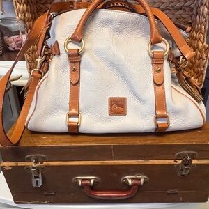 Dooney & Bourke Florentine Satchel  Leather Tote with Brown Trim